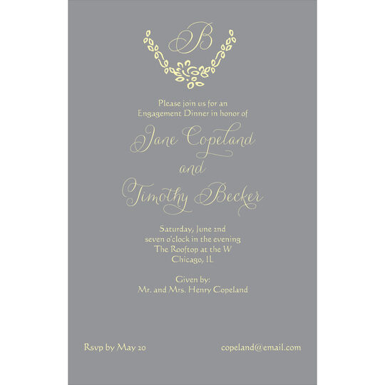 Grey Initial Invitations